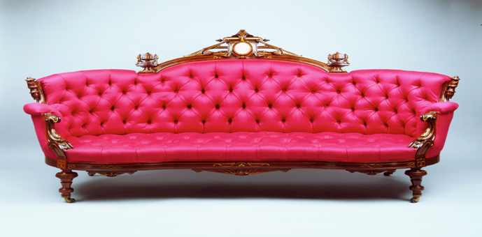 elegant pink sofa