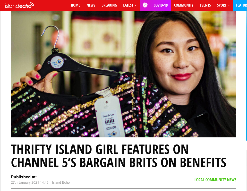 Lei Hang aka The Thrifty Island Girl has been featured on Isle of Wight based online news outlet Island Echo. Thrifty Island Girl Features on Channel 5's Bargain Brits On Benefits