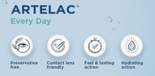 Bausch + Lomb Artelac Every Day hydrating eye drops are preservative free, contact lense friendly and fast & long lasting. 