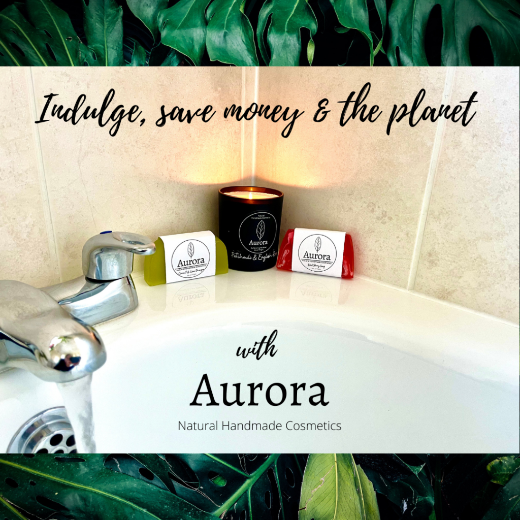 Indulge. save money & the planet with aurora natural hand made cosmetics. Lei Hang tries and reviews the aurora coconut & lime shampoo bar, pactchoulie & English Rose soy candle and wild berry soap.  