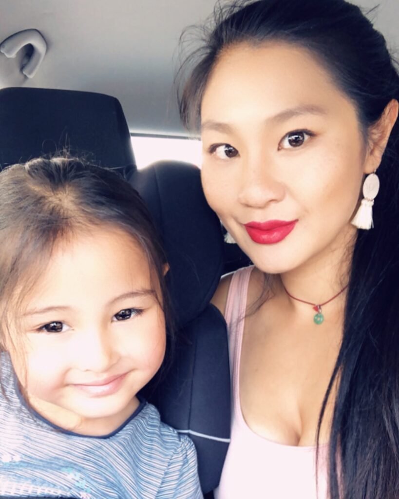 Lei Hang and daughter Yasmin on their way to Southampton General Hospital for an appointment due to Chiari Malformation
