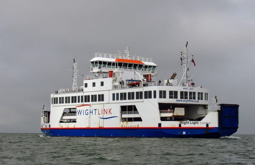 Wightlink carferry to and from the Isle of Wight. Kids travel for free during school holidays