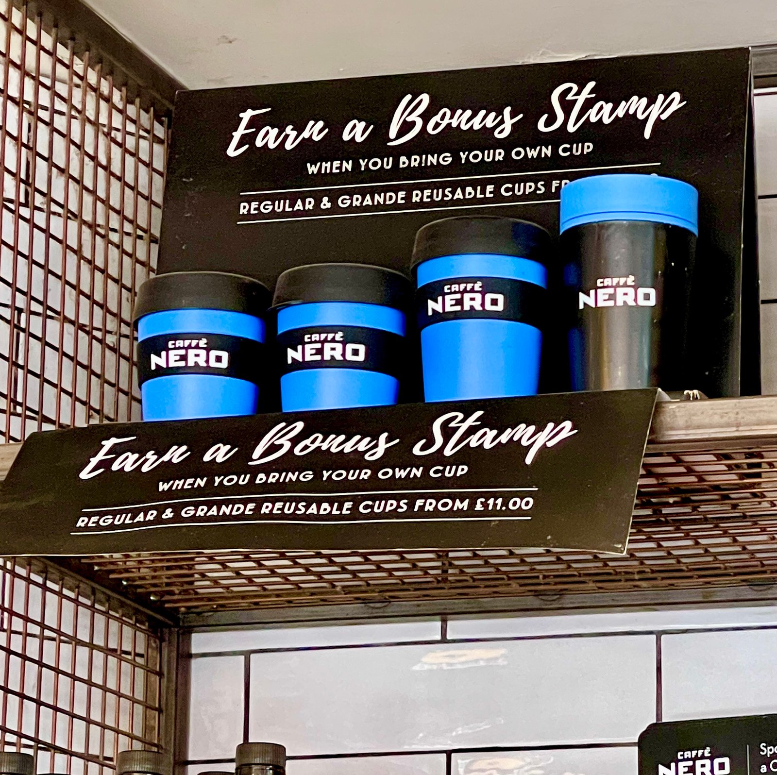 Earn a Bonus stamp from Caffe Nero when you bring your own cup